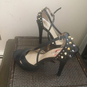Guess, high heels.